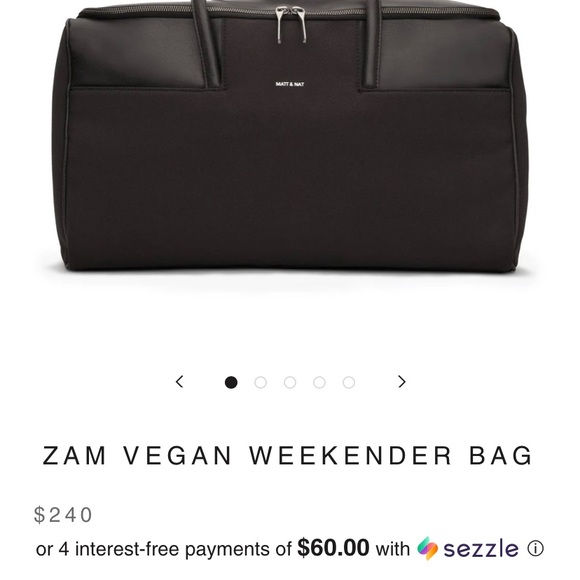 Matt & Nat Zam Vegan Weekender Bag Black - Picture 8 of 8